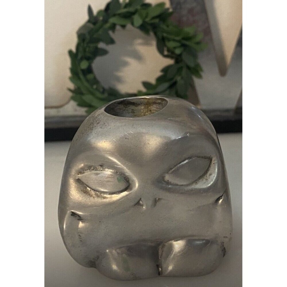 Vtg Carl Hoselton Aluminum Owl Sculpture Figurine Signed #206 Mid Century Canada